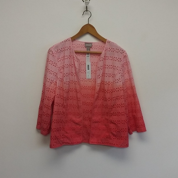 NWT Chico's Coral Fusion Ombre Jacket - Picture 12 of 12